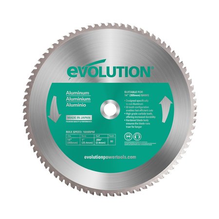 EVOLUTION 14" Aluminum Cutting Blade, 1" Arbor 14BLADEAL